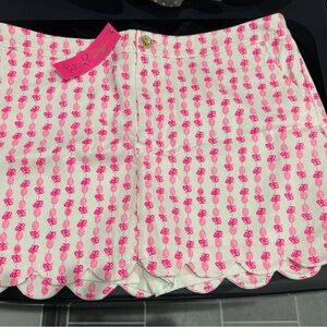 NWT Lilly Pulitzer Colette Pink Topaz Fineapple Women's Skort